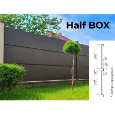 Жалюзионный забор с широкими непрозрачными ламелями Half BOX