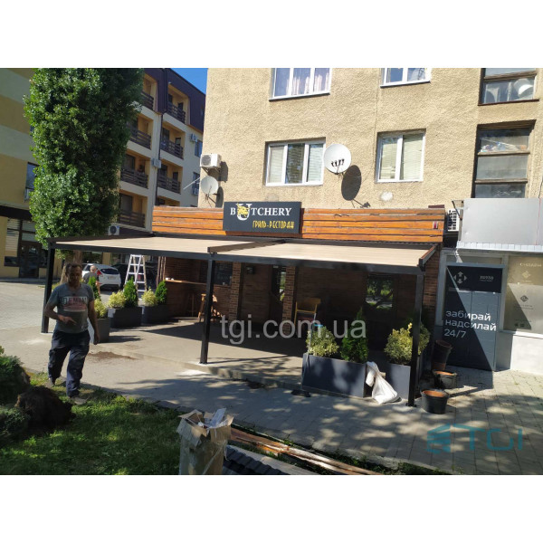 Пергола пристінна тканинна SUN4