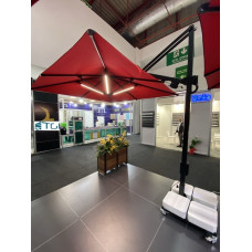 Консольна алюмінієва парасоля «Севілья-2» 3×3 м із LED-підсвічуванням